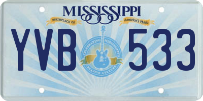 MS license plate YVB533