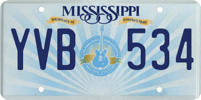 MS license plate YVB534