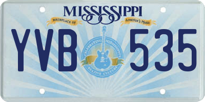 MS license plate YVB535
