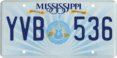 MS license plate YVB536