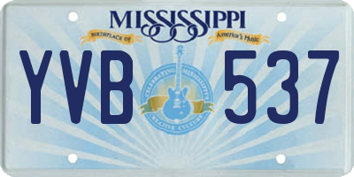 MS license plate YVB537