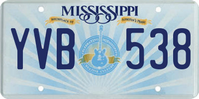 MS license plate YVB538