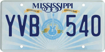 MS license plate YVB540