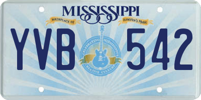 MS license plate YVB542