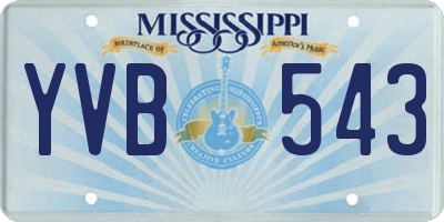 MS license plate YVB543
