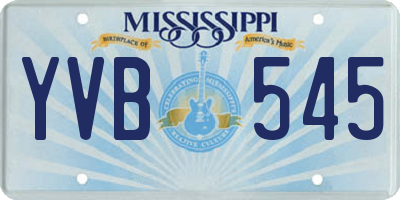 MS license plate YVB545