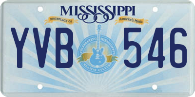MS license plate YVB546