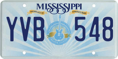 MS license plate YVB548
