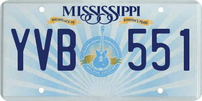 MS license plate YVB551
