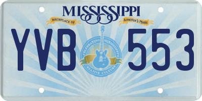 MS license plate YVB553