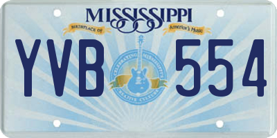MS license plate YVB554