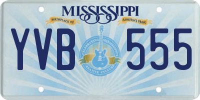 MS license plate YVB555