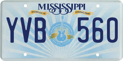 MS license plate YVB560