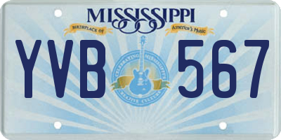 MS license plate YVB567