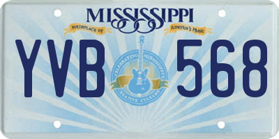 MS license plate YVB568