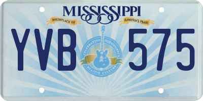 MS license plate YVB575