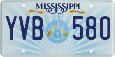 MS license plate YVB580