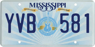 MS license plate YVB581