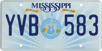 MS license plate YVB583