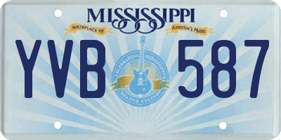 MS license plate YVB587