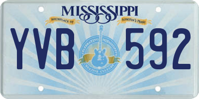MS license plate YVB592