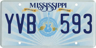 MS license plate YVB593