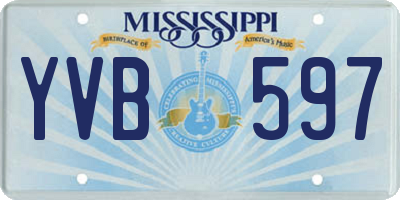 MS license plate YVB597