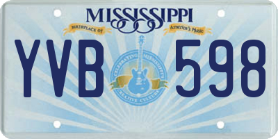 MS license plate YVB598