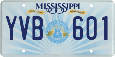 MS license plate YVB601