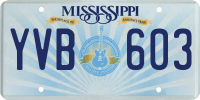 MS license plate YVB603