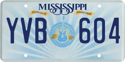 MS license plate YVB604
