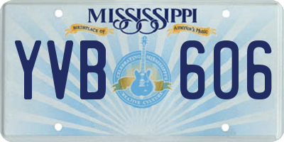 MS license plate YVB606