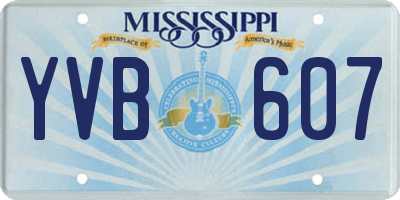 MS license plate YVB607