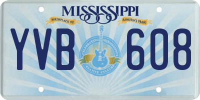 MS license plate YVB608