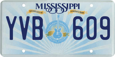 MS license plate YVB609