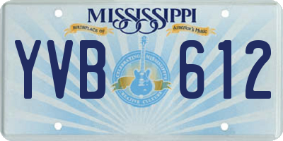 MS license plate YVB612
