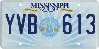 MS license plate YVB613