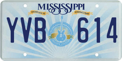 MS license plate YVB614
