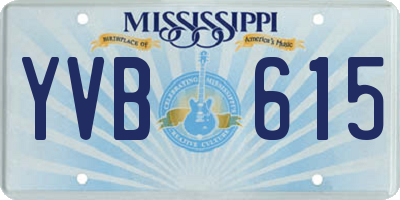 MS license plate YVB615