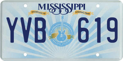 MS license plate YVB619