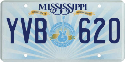 MS license plate YVB620