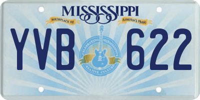 MS license plate YVB622