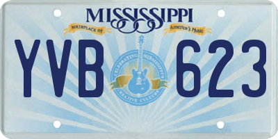 MS license plate YVB623