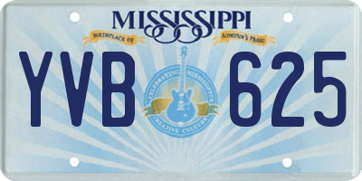 MS license plate YVB625