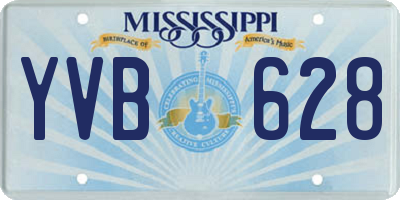 MS license plate YVB628