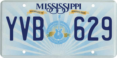 MS license plate YVB629