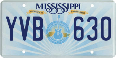 MS license plate YVB630