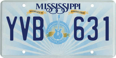 MS license plate YVB631