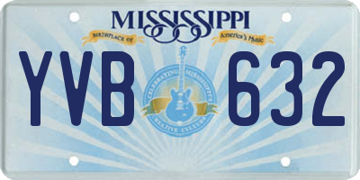 MS license plate YVB632