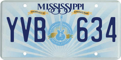 MS license plate YVB634